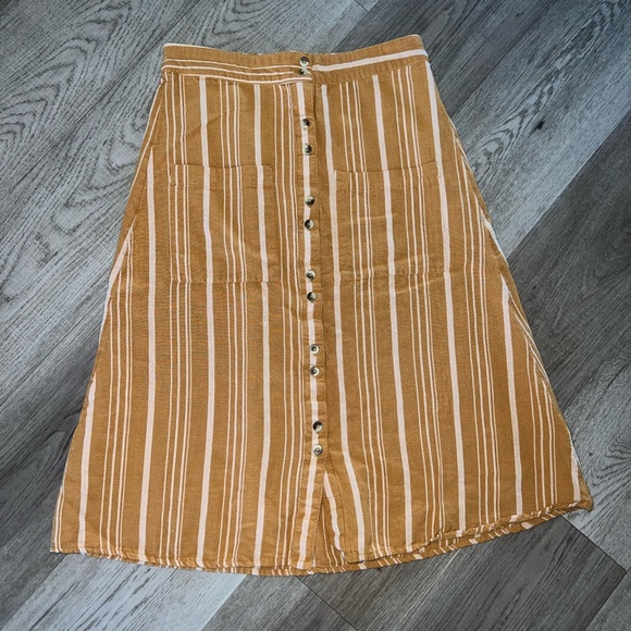 Rip Curl Sunchasers Linen Blend Stripe Midi Skirt Size XS - Picture 2 of 6